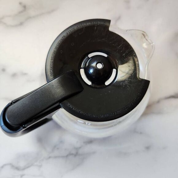 Glass coffee pot with black lid clear basic classic container handle - Picture 2 of 4